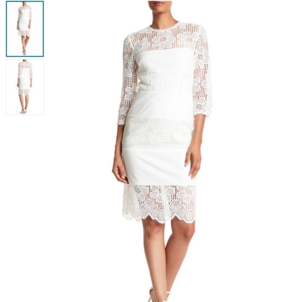 TRINA TURK floral Guipure lace midi dress size 2 - Picture 1 of 13
